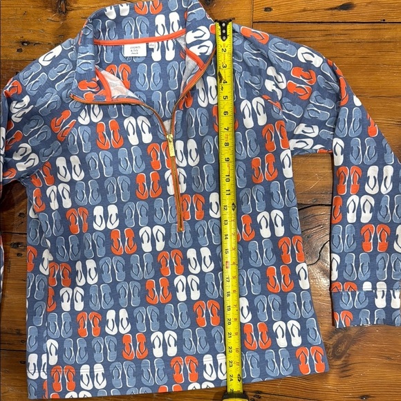Crown & Ivy Blue Flip-Flop Print Quarter Zip Pullover Sweatshirt Size Large - Picture 6 of 12